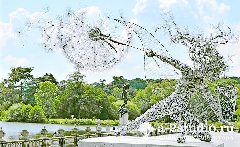 Garden sculpture of wire 'Forest fairy'